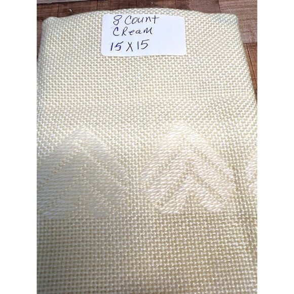 8 Count Cream Cross Stitch Fabric With Heart Design 15 x 15'' - Picture 2 of 2